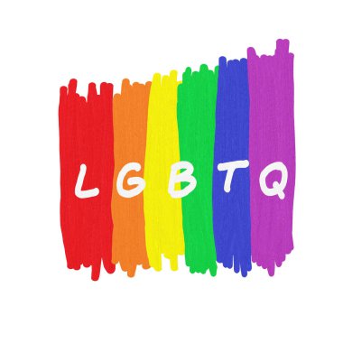 LGBTQ metni, LGBTQ Gurur Ayı, LGBTQ bayrağı ile gökkuşağı renginin boyanması