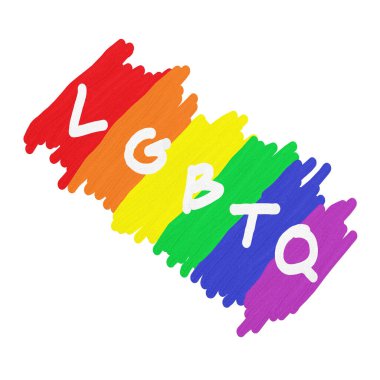 LGBTQ metni, LGBTQ Gurur Ayı, LGBTQ bayrağı ile gökkuşağı renginin boyanması