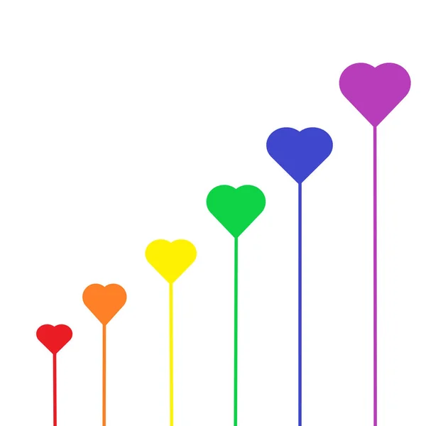 Rainbow Color Grow Heart Shape — Stock Photo, Image