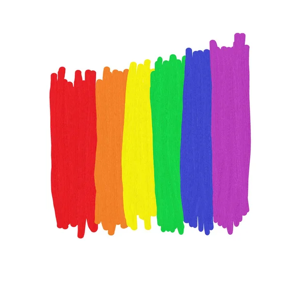 Beyaz arkaplanda gökkuşağı renginin boyanması, LGBTQ Gurur Ayı, LGBTQ bayrağı