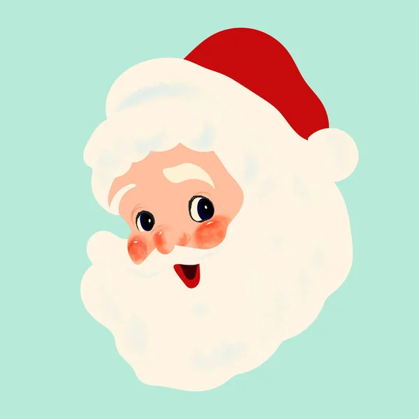 Weihnachtsmann Hut Und Bart Illustration Design — Stockvektor