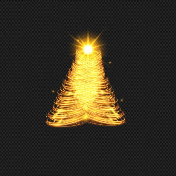 Sihirli Noel Ağacı Çizimi Noel Tebrik Kartı Noel Ağacı — Stok Vektör