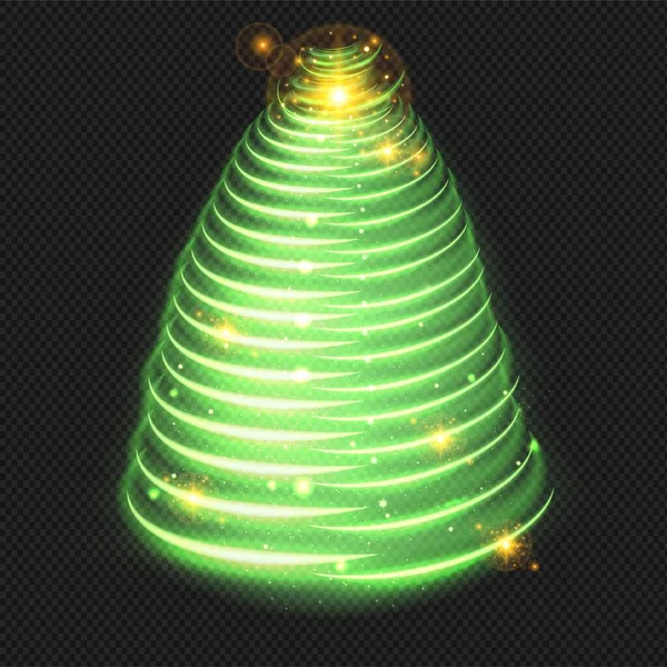 Glänzende Magie Weihnachtsbaum Vektorelement Für Feiertage Festlich — Stockvektor
