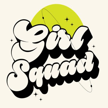 Grafik tasarım elementi. Feminist bir alıntı. Poster, tişört ve kartpostal olarak kullanılabilir..