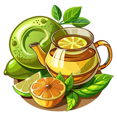 bergamot çayı-beyaz arka planda izole edilmiş