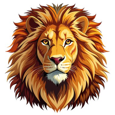 Aslan-portre-beyaz arka planda izole