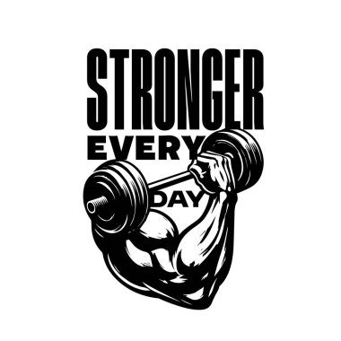 Tişört için her gün daha güçlü vektör sanatı