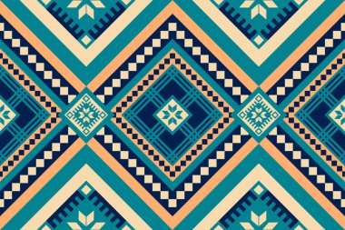 Renkli Amerikan Yerlisi modeli, Navajo tasarımı. Yerli Amerikan süsü. Dekorasyon, giysi, kumaş, tekstil, moda için geleneksel geometrik arkaplan.