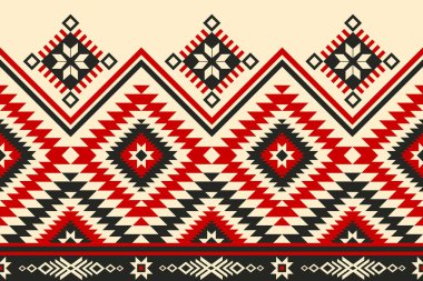 Renkli Amerikan Yerlisi modeli, Navajo tasarımı. Yerli Amerikan süsü. Dekorasyon, giysi, kumaş, tekstil, moda için geleneksel geometrik arkaplan.