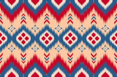 Ikat desenli, Tayland sanat tasarımı, Ikat Süsleme tarzı, Ikat Yazdırma. Soyut geometrik desensiz arka plan dekorasyon, giysi, kumaş, tekstil, moda için geleneksel etik.