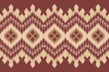 Ikat desenli, Tayland sanat tasarımı, Ikat Süsleme tarzı, Ikat Yazdırma. Soyut geometrik desensiz arka plan dekorasyon, giysi, kumaş, tekstil, moda için geleneksel etik.