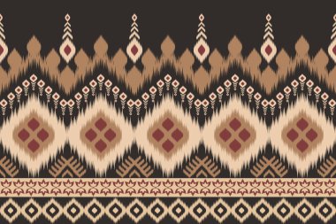 Ikat desenli, Tayland sanat tasarımı, Ikat Süsleme tarzı, Ikat Yazdırma. Soyut geometrik desensiz arka plan dekorasyon, giysi, kumaş, tekstil, moda için geleneksel etik.
