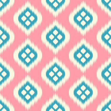 Tatlı Pembe Ikat deseni, Tayland sanat tasarımı, Ikat Süsleme stili, Ikat Yazdırma. Soyut geometrik desensiz arka plan geleneksel giyim, kumaş, tekstil, moda etiği.