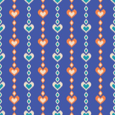 Ikat desenli, Tayland sanat tasarımı, Ikat Süsleme tarzı, Ikat Yazdırma. Soyut geometrik desensiz arka plan geleneksel giyim, kumaş, tekstil, moda etiği.