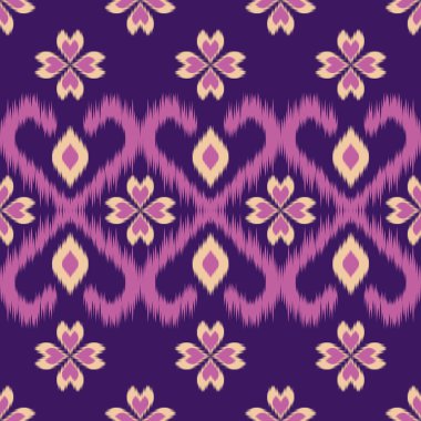 Ikat desenli, Tayland sanat tasarımı, Ikat Süsleme tarzı, Ikat Yazdırma. Soyut geometrik desensiz arka plan geleneksel giyim, kumaş, tekstil, moda etiği.