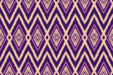 Ikat desenli, Tayland sanat tasarımı, Ikat Süsleme tarzı, Ikat Yazdırma. Soyut geometrik desensiz arka plan geleneksel giyim, kumaş, tekstil, moda etiği.