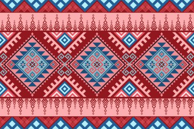 Yerli Amerikan modeli, Navajo tasarımı. Yerli Amerikan süsü. Dekorasyon, giysi, kumaş, tekstil, moda için geleneksel geometrik arkaplan.