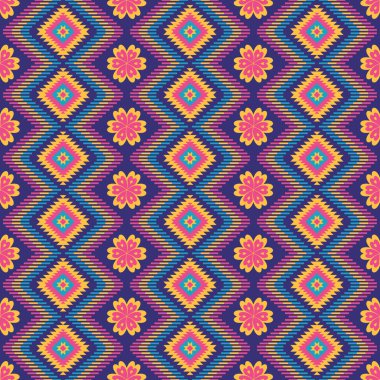 Yerli Amerikan modeli, Navajo tasarımı. Yerli Amerikan süsü. Dekorasyon, giysi, kumaş, tekstil, moda için geleneksel geometrik arkaplan.