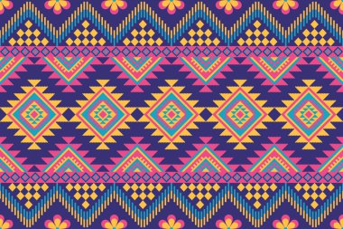 Yerli Amerikan modeli, Navajo tasarımı. Yerli Amerikan süsü. Dekorasyon, giysi, kumaş, tekstil, moda için geleneksel geometrik arkaplan.