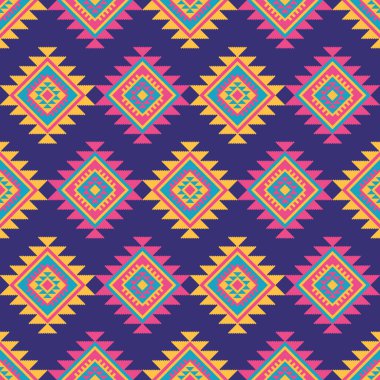 Yerli Amerikan modeli, Navajo tasarımı. Yerli Amerikan süsü. Dekorasyon, giysi, kumaş, tekstil, moda için geleneksel geometrik arkaplan.