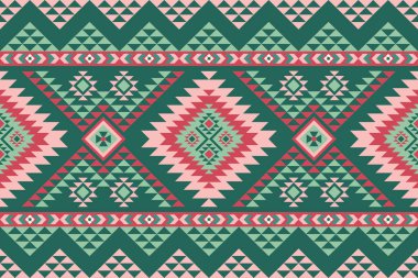 Yerli Amerikan modeli, Navajo tasarımı. Yerli Amerikan süsü. Dekorasyon, giysi, kumaş, tekstil, moda için geleneksel geometrik arkaplan.