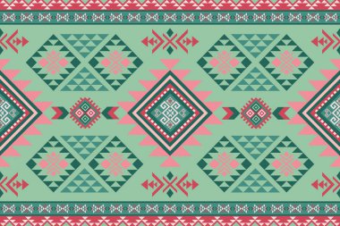 Yerli Amerikan modeli, Navajo tasarımı. Yerli Amerikan süsü. Dekorasyon, giysi, kumaş, tekstil, moda için geleneksel geometrik arkaplan.