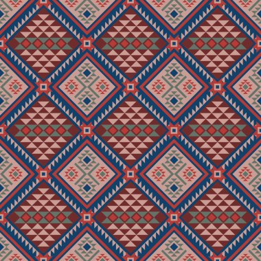 Yerli Amerikan modeli, Navajo tasarımı. Yerli Amerikan süsü. Dekorasyon, giysi, kumaş, tekstil, moda için geleneksel geometrik arkaplan.