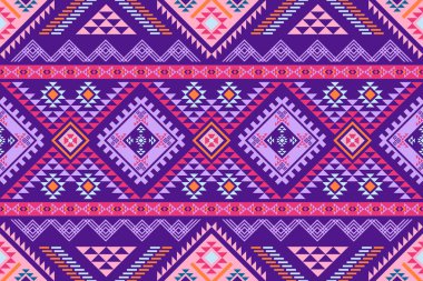 Yerli Amerikan modeli, Navajo tasarımı. Yerli Amerikan süsü. Dekorasyon, giysi, kumaş, tekstil, moda için geleneksel geometrik arkaplan.