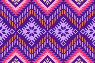 Yerli Amerikan modeli, Navajo tasarımı. Yerli Amerikan süsü. Dekorasyon, giysi, kumaş, tekstil, moda için geleneksel geometrik arkaplan.