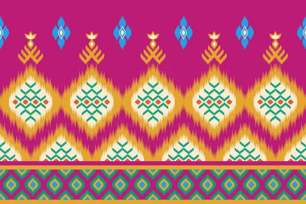 Ikat desenli, Tayland sanat tasarımı, Ikat Süsleme tarzı, Ikat Yazdırma. Soyut geometrik desensiz arka plan geleneksel giyim, kumaş, tekstil, moda etiği.