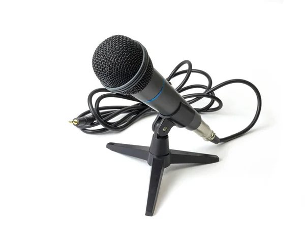Microphone Stand White Background — Stock Photo, Image