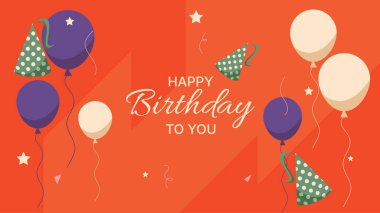 Happy birthday background in flat style. suitable for greeting card, banner, poster, etc . vector illustration clipart