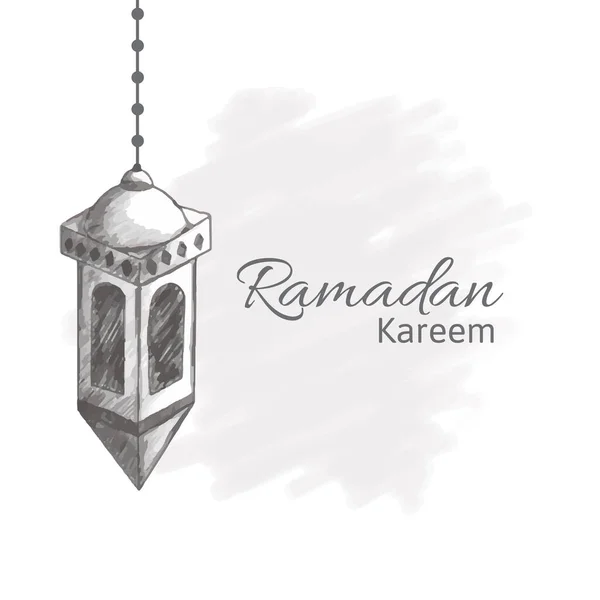 Χέρι Σχέδιο Φανάρι Σκίτσο Για Ramadan Καρίμ Φόντο Φόντο Χρώμα — Διανυσματικό Αρχείο