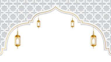 Ramazan Kareem, Kurban Bayramı, Kurban Bayramı, Kurban Bayramı, Kurban Bayramı, Muharram gibi fener resimleriyle bembeyaz ve altın rengi arkaplan..