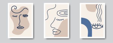 Duvar dekorasyonu için pastel renkli soyut desenler