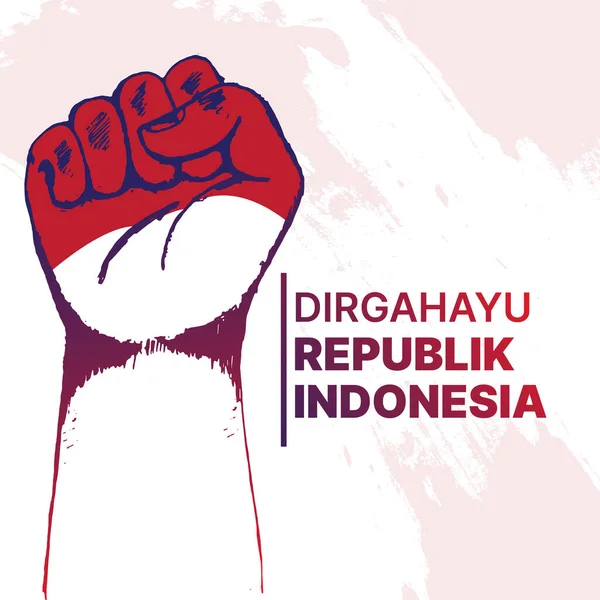 Tulisan Tangan Yang Digambar Menggambarkan Hari Kemerdekaan Indenesia Desain Vektor - Stok Vektor