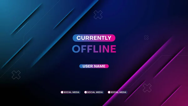 stock vector currently offline streaming banner background with neon light. vector illustration