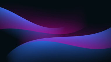 Mavi ve pembe dalgalı şekilli soyut duvar kağıdı tasarımı. vektör illüstrasyonu