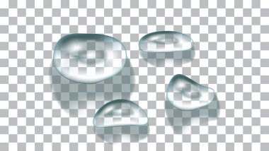 Şeffaf arkaplan ile gerçekçi su damlası vektör çizimi