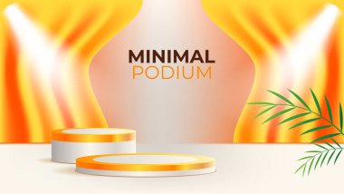 Lambalı turuncu podyum vektör çizimi. Ürün sunumu için uygun