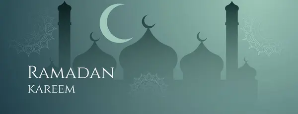 Ramadan Kareem Background Flat Style Islamic Banner Design Vector Illustration — Stock Vector