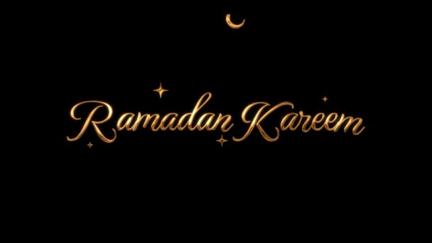 Ramadan Kareem Κείμενο Animation Χρυσό Χρώμα Κατάλληλο Για Βίντεο Που — Αρχείο Βίντεο