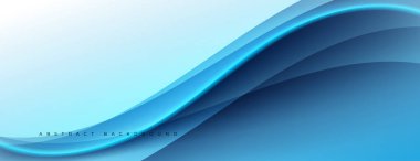 Dalgalı ışık ve dalgalı çizgilerle soyut mavi ve beyaz fütüristik arka plan. Teknoloji tasarımı Duvar kağıdı, web sitesi, teknoloji afişi, dijital poster, modern tasarım projesi için harika.