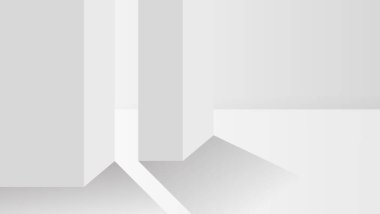 Gölgeli 3d beyaz iç arkaplan