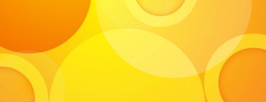 Sarı daireli afiş arka planı. soyut turuncu geometrik arkaplan.