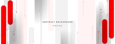 Kopya alanı olan kırmızı yuvarlak afiş arkaplanı. İş afişi, kurumsal afiş, teknoloji sunumu, günlük raporu için harika.