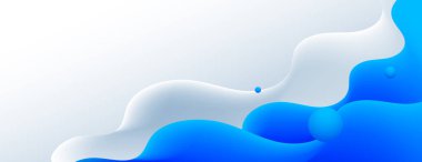 Beyaz ve mavi soyut akışkan arka plan. dalga tasarımı