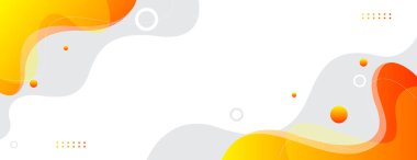 Sarı ve turuncu renkli sıvı arka plan. soyut dalga pankartı tasarımı