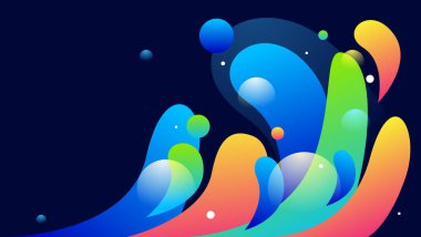 Renkli gradyan sıvı soyut arkaplan kabarcığı