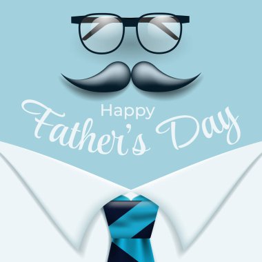 Gözlüklü, bıyıklı, kravatlı Babalar Günü 'n kutlu olsun. Babalar Günü tasarımları, kartlar, sosyal medya paylaşımları ve hediyeler için mükemmel. Babalar Günü 'nü aydınlat.!